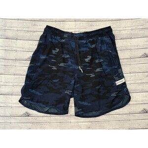 Legends Apparel Mens Active Relay Shorts Size L Blue Camo Unlined 7” Inseam Gym
